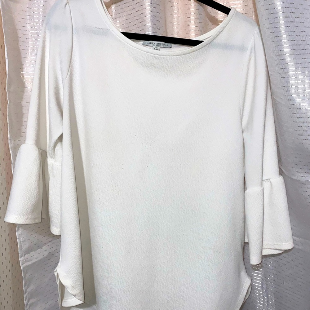 White top with bell sleeves